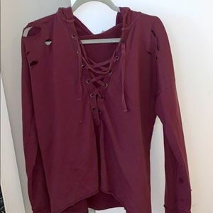 Fashion Distressed Sweatshirt